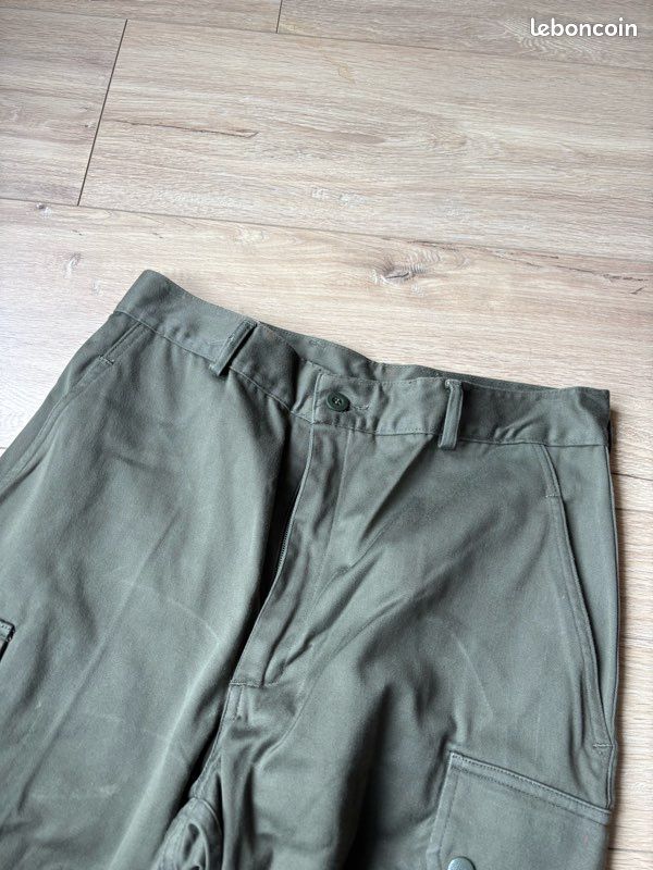 Pantalon Cargo Militaire Vintage – Lourd, Laine Grise, Taille 35W, Neuf Avec étiquettes