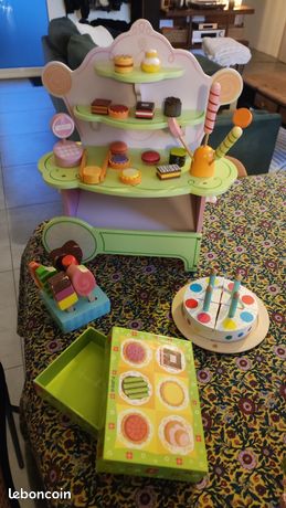 Atoylink Gâteau D'Anniversaire En Bois Pour Enfants - 8 Tranches, Bougies, Chiffres 1-5, Fruits & Assiettes - Jouet Dinette Éducatif 1 à 5 Ans