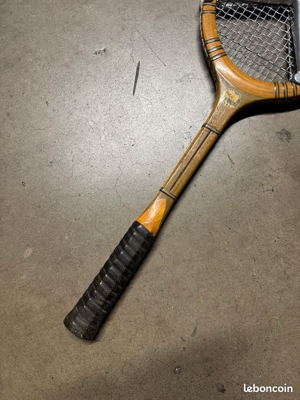 Raquette De Tennis Vintage GAUTHIER OVERCOME En Bois - Années 50 - Avec Housse Et Presse