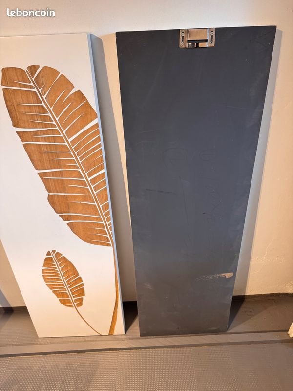 Tableau mural en bois, 2 panneaux – Feuilles de bananier (image 2)