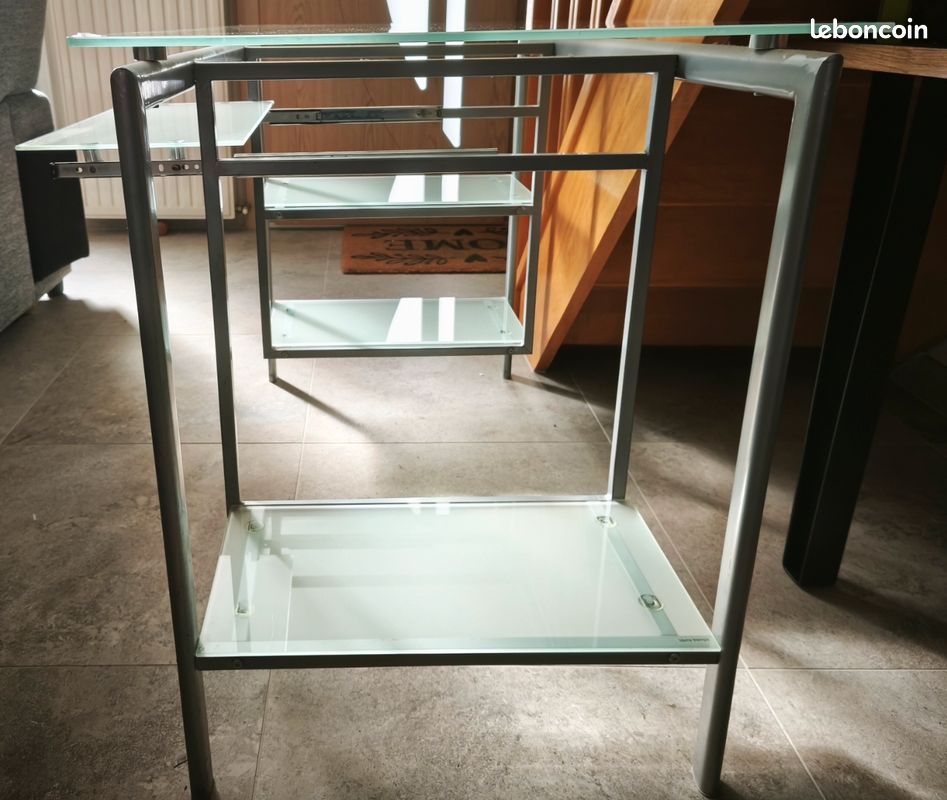 Bureau verre trempé dépoli (image 2)