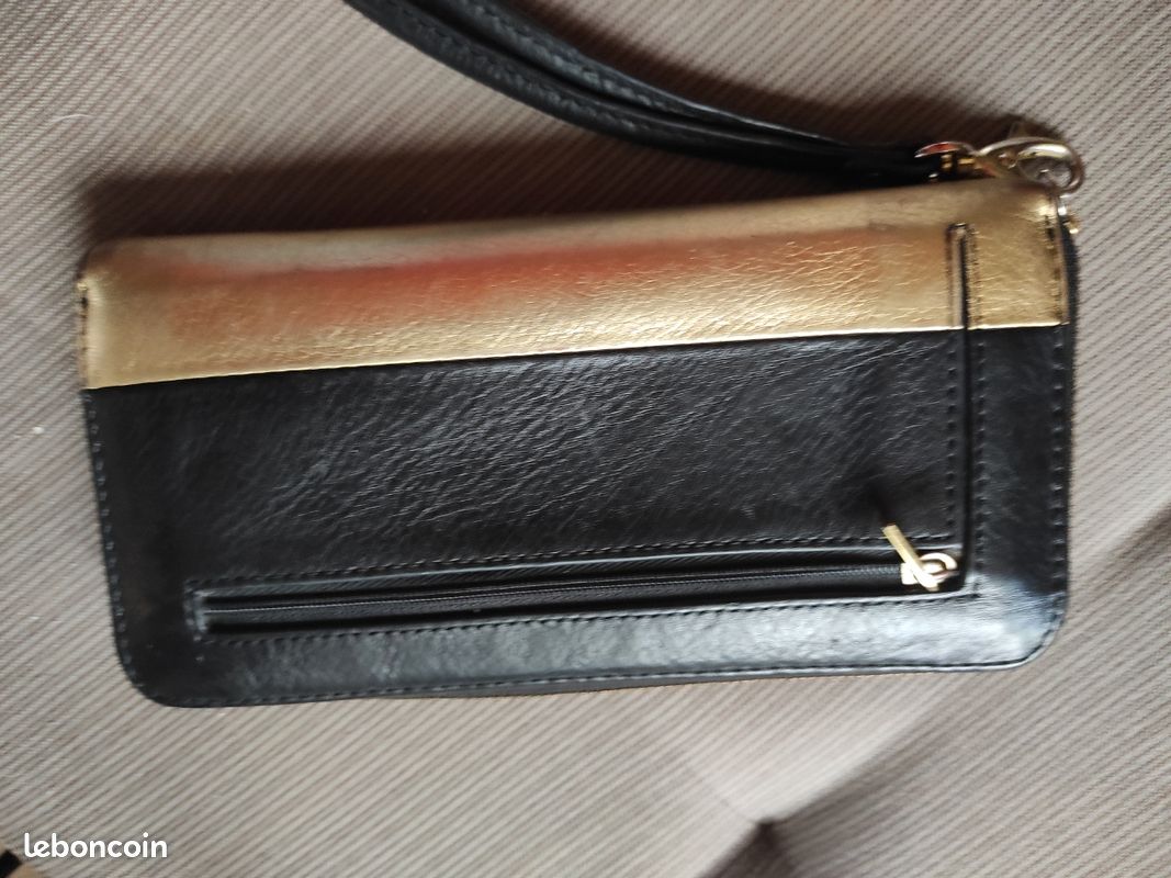 Compagnon Fossil cuir noir et or (image 3)