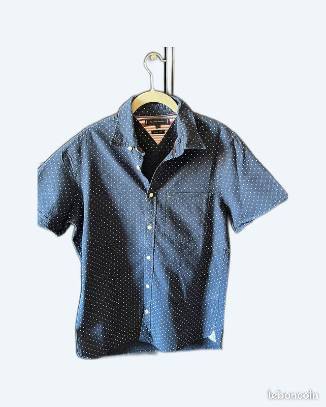 Chemise à manches courtes Tommy Hilfiger - Taille M - Coton & Lin- Comme neuf (image 1)