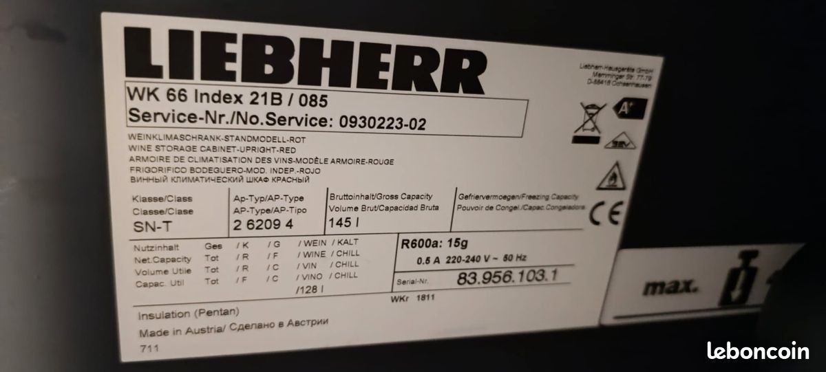 Cave à vin de garde Liebherr (image 4)