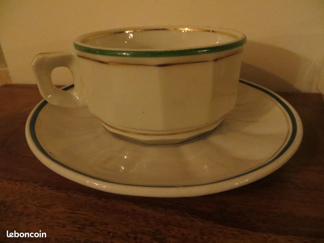 Déjeuner porcelaine style bistrot vintage début XX ème Guichard Père et Fils Saint Etienne (image 3)