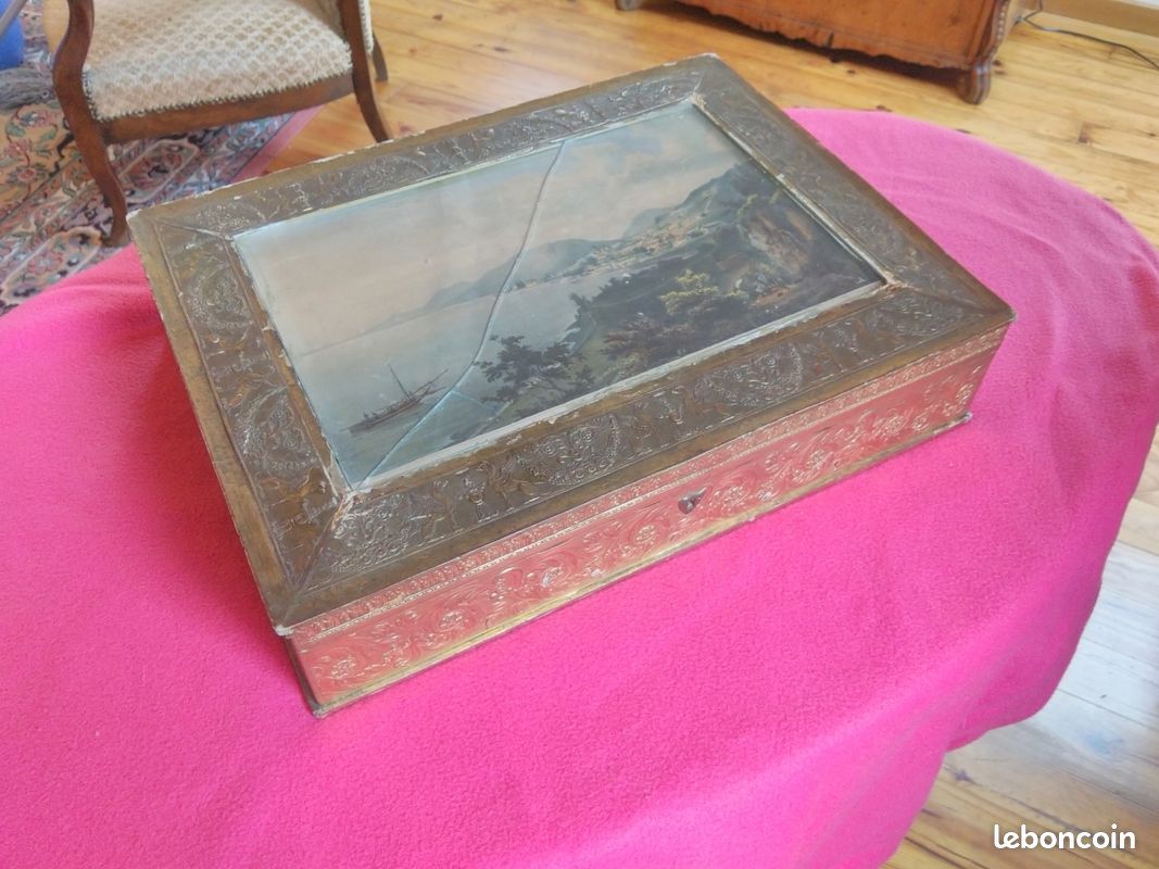 Boîte En Papier Mâché Avec Compartiments - Fait Main, Motif Fleuri Multicolore, Décorative