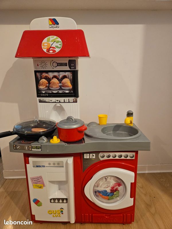 Molto Cuisine Jouet Pour Enfants – Dès 36 Mois – Avec Four, Micro-ondes, Lave-Linge, Et 12 Accessoires – Jeu Éducatif De Rôle