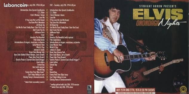 Elvis presley onongada nights 2 cd digipack 25 & 27/7/76 shows (image 1)