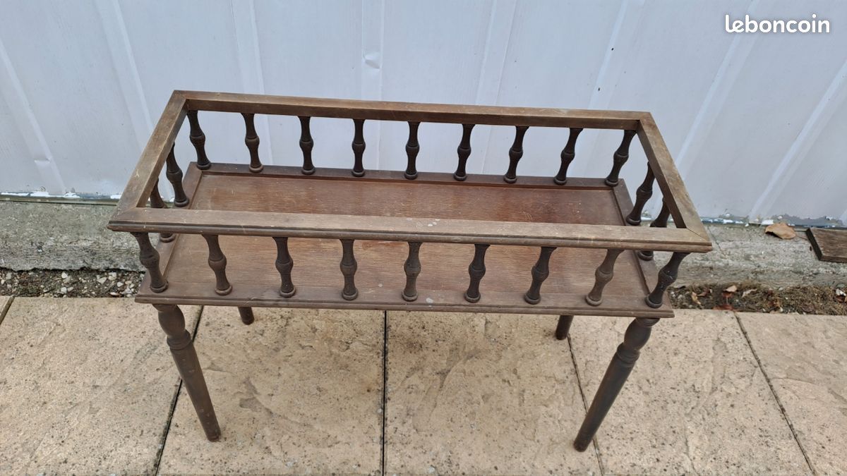Jardinière Vintage d intérieur en bois sur pieds vernis / Porte plantes /1970-1980 (image 9)