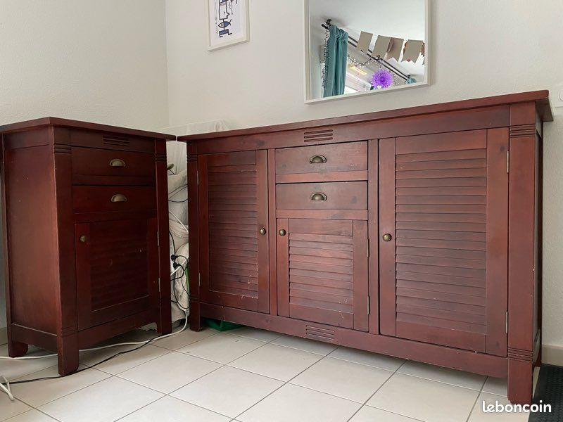 Buffet acajou massif style colonial (image 1)