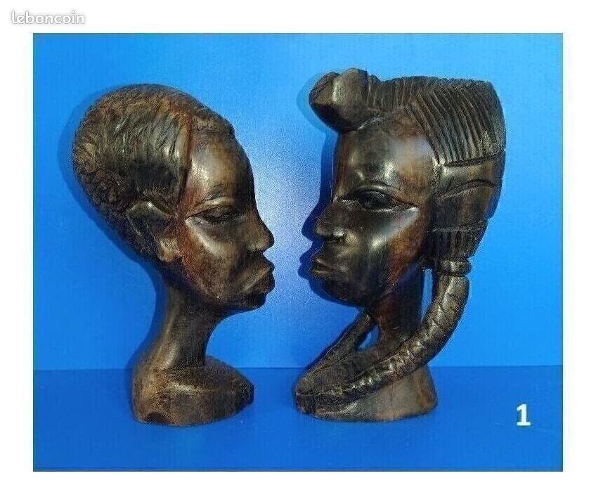 MESDECO - Sculpture africaine en bois no 2 - Femme 18cm D_060 (image 4)