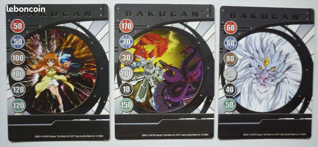 Lot cartes de collection BAKUGAN battle brawlers de 2011
