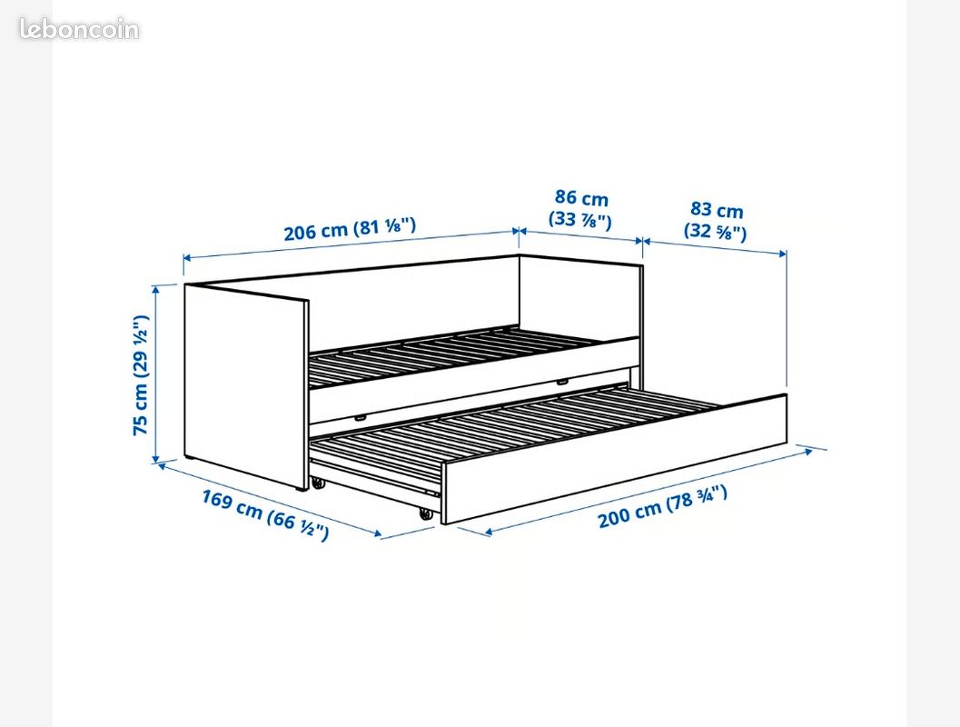 Lit gigogne Ikea Vihals (image 3)