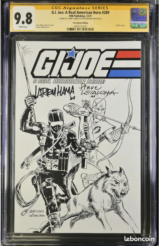 Comics G.I. Joe_ ARAH #289 - CGC 9.8 SS - SIGNED BY LARRY HAMA + STEVE LEIALOHA (image 1)