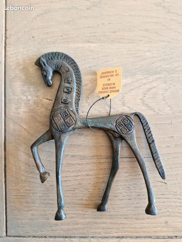 Paire De Boutons De Manchette Monnaie De Paris - Style Antiquité Grecque Cheval - Plaqué Argent - Occasion
