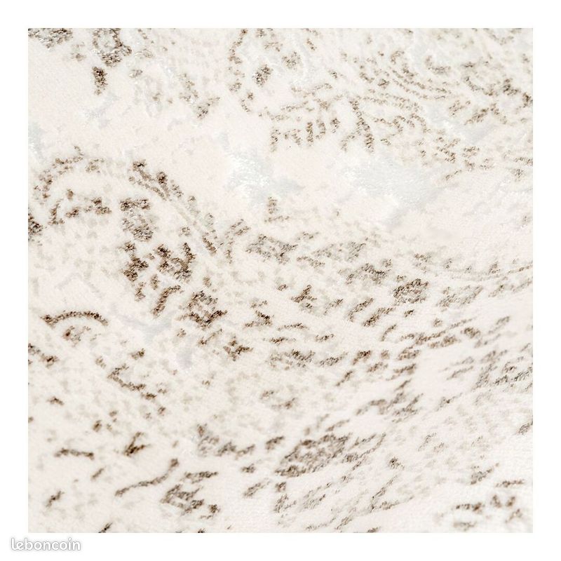 Tapis vintage doux rayé avec franges Keith Beige 80x300 (image 4)