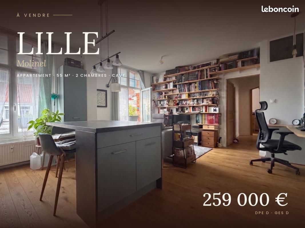 Appartement 3 pièces 55 m² · à Lille · 55 m² · 259 000 €