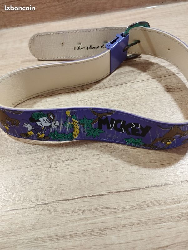 Lot de 2 ceintures enfants année 80 Mickey et Schtroumpfs (image 1)