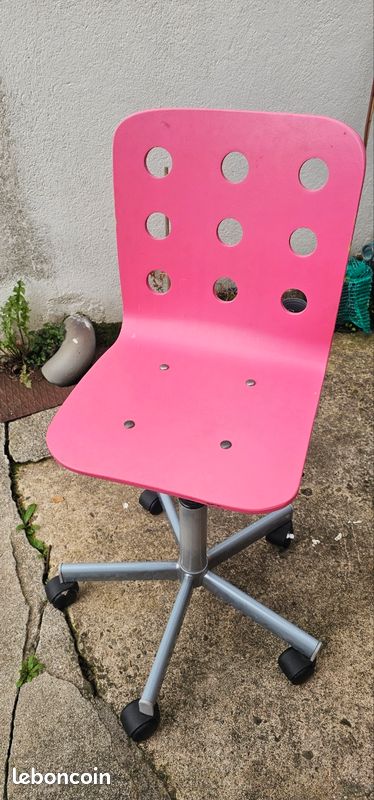 Chaise de bureau Ikea enfant rose (image 1)