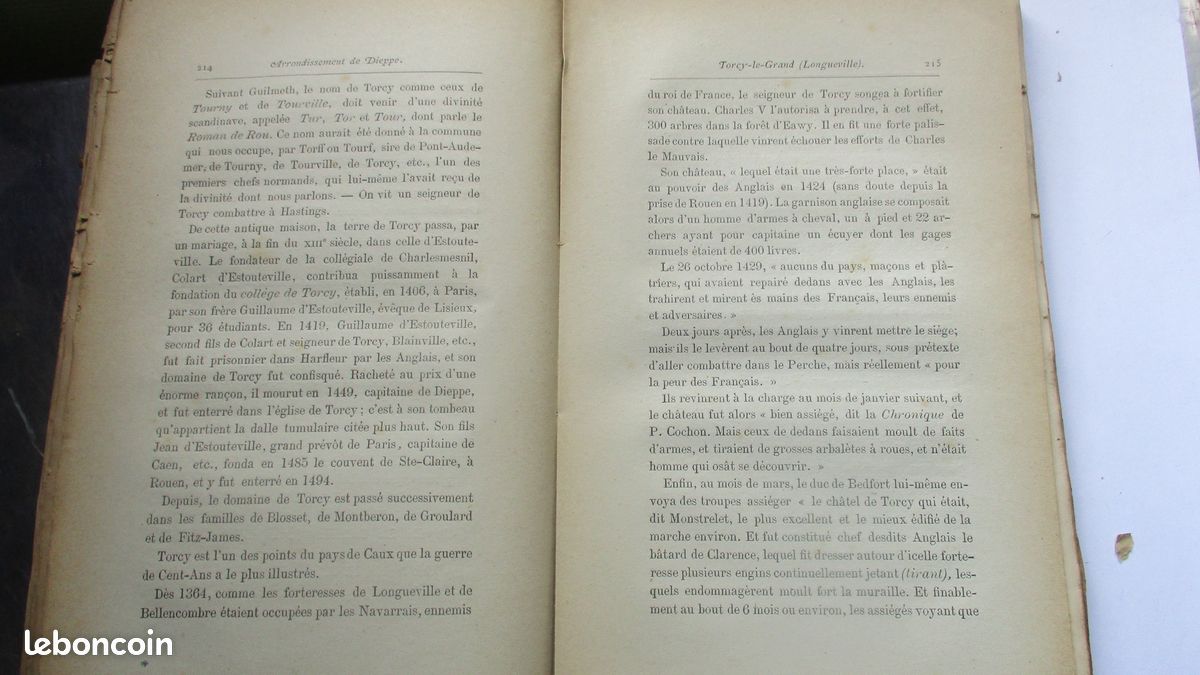 Géographie Seine Inférieure,abbé Bunel,arrondissement de Dieppe,1877 (image 3)