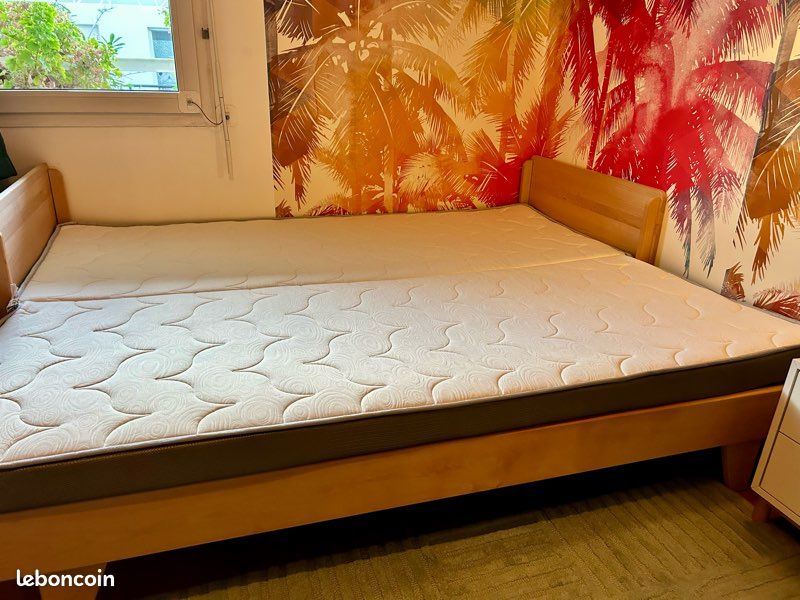 Lit gigogne ado avec matelas - Nature, bois massif (image 9)