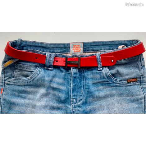Tommy Hilfiger ceinture cuir rouge boucle H (image 1)