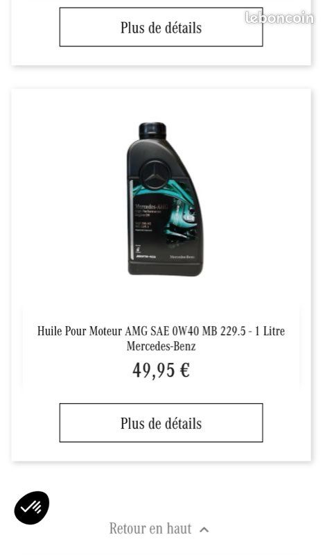 7 bidon de 1 litre huile moteur Mercedes AMG SAE OW40 MB 229.5 neuf original (image 3)