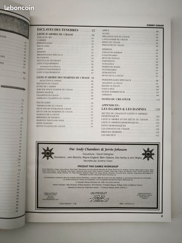 Warhammer 40,000 - Codex Chaos - Jeux & Jouets