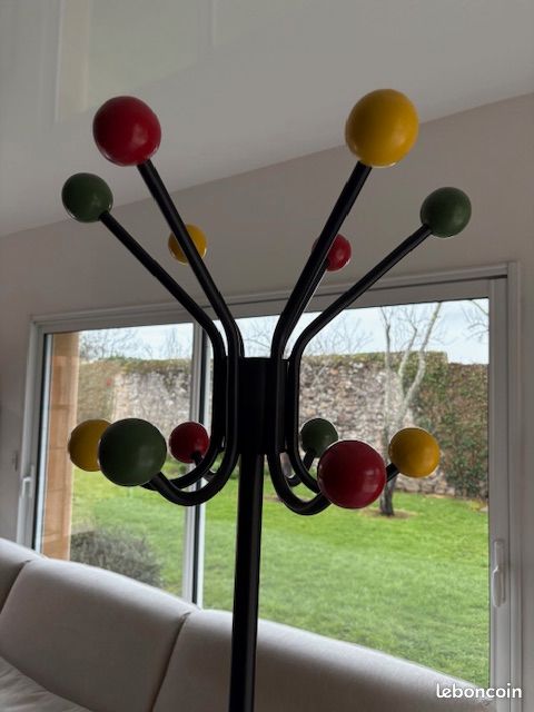 Portemanteau " perroquet" vintage 12 boules colorees (image 2)