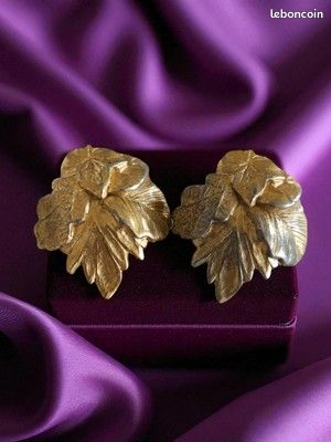 Boucles d'oreilles vintage plaquées or - Style rétro, élégance