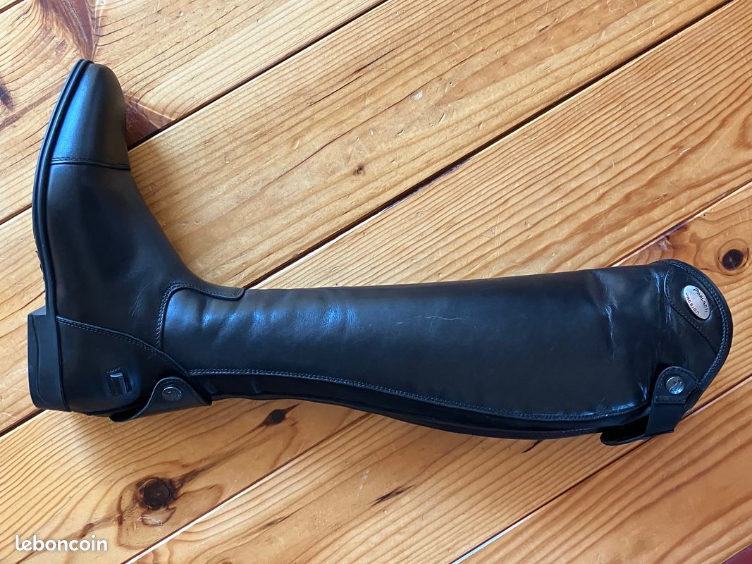 Bottines équitation GO SPORT Cuir Noir - Taille 37 - Femme - Bon état