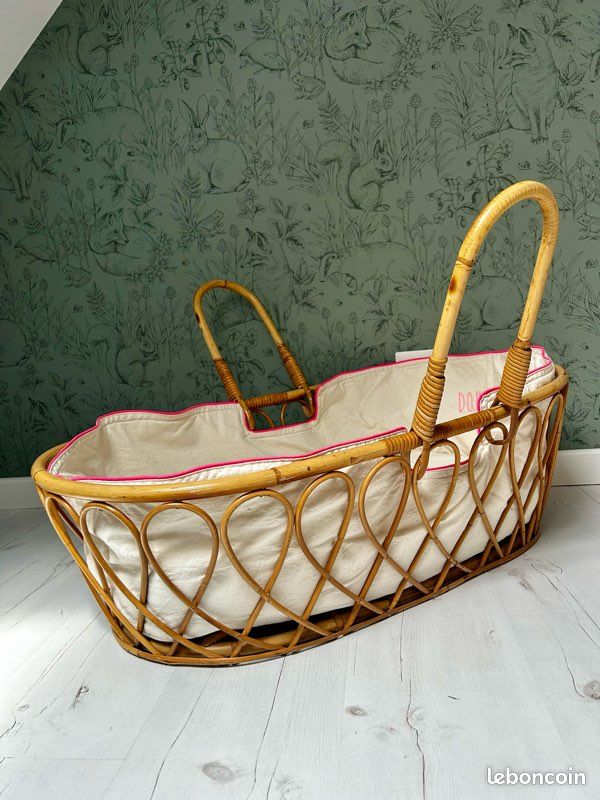 Couffin bébé en rotin vintage (image 2)