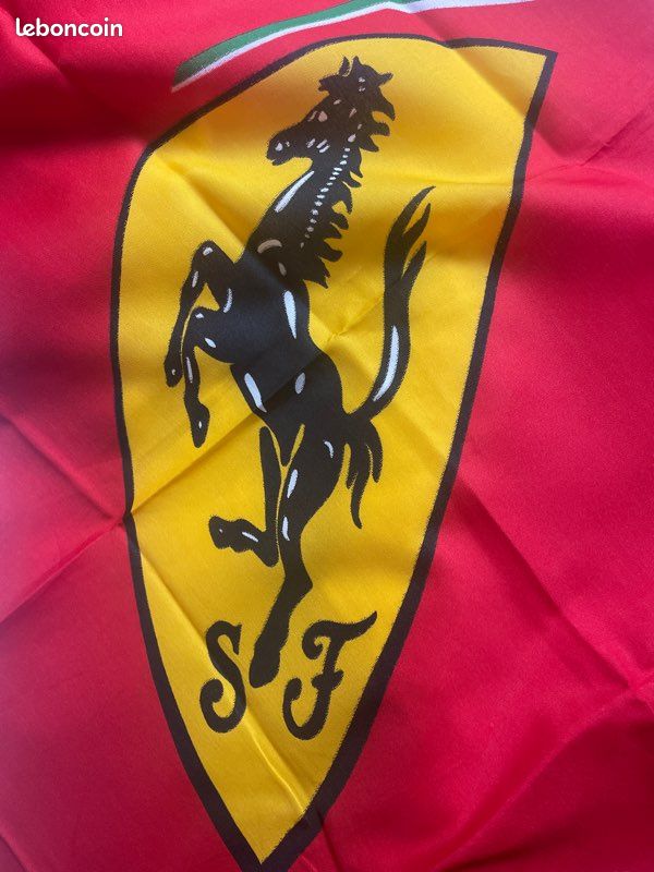 Grand Drapeau Scuderia Ferrari Vintage - 130x95 Cm - Rouge - Époque Schumacher