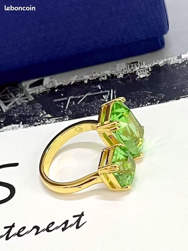 Bague Swarovski verte Taille 55, design ouvert (image 3)