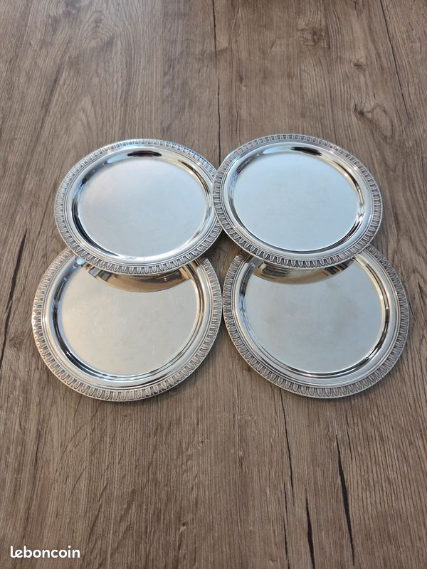 4 dessous de bouteille / carafe Christofle Malmaison - Arts de la table