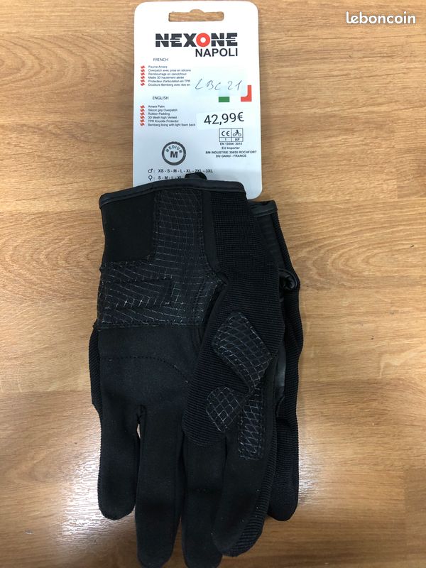 Gants Moto Nexone Napoli Noir/Blanc – Taille M – Neufs (image 2)