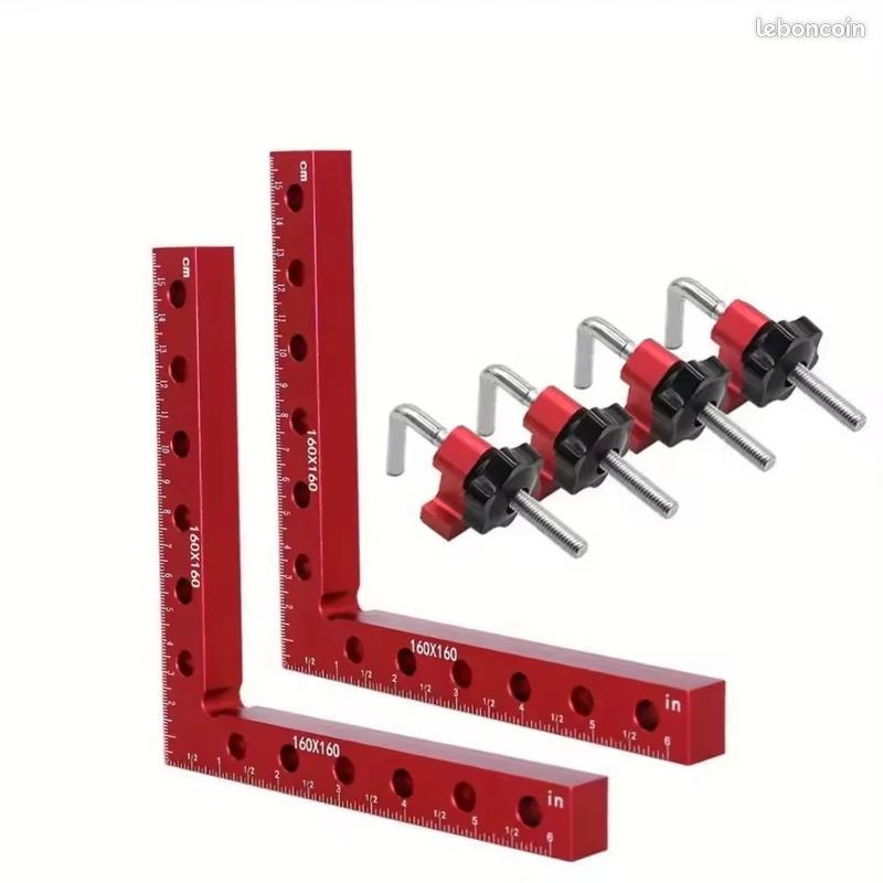 2 Pinces à Angle Droit 90° Pour Menuiserie - Carré De Positionnement Et Serrage Pour Bois
