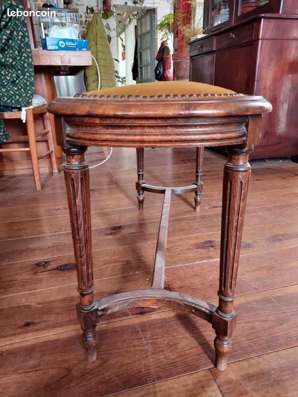Banquette de piano ancienne Style Louis XVI (image 3)