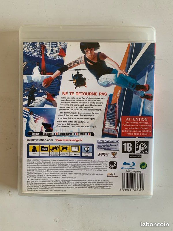 Mirror's Edge Sur PS3 - PAL, Version Française Complète Avec Notice - Bon état