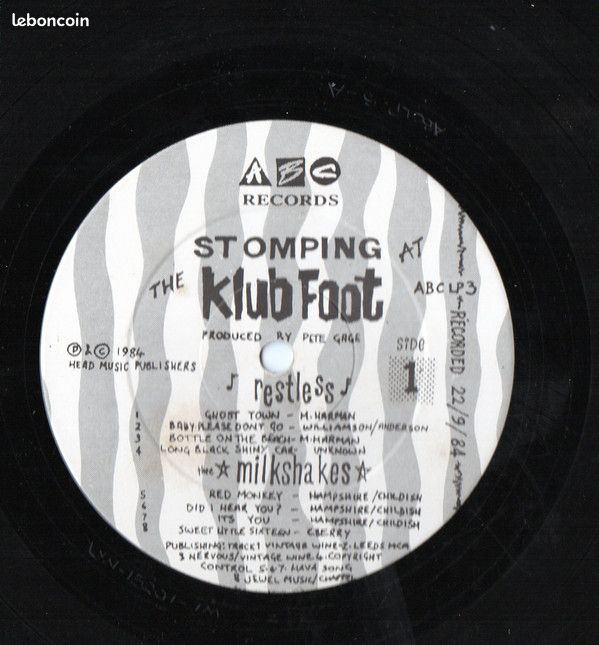 Stomping klub foot vinyle 84 rockabilly psychobilly guanabatz restless sting rays milkshakes (image 3)