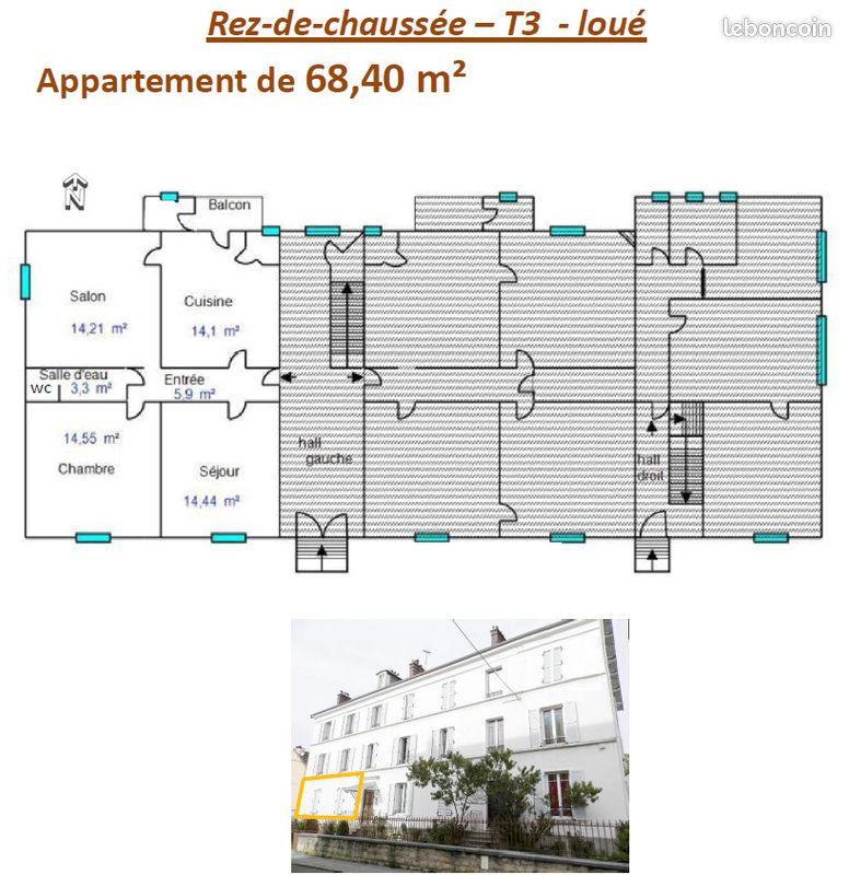Appartement 4 pièces 68 m² · à Lons-le-Saunier · 68 m² · 110 000 €