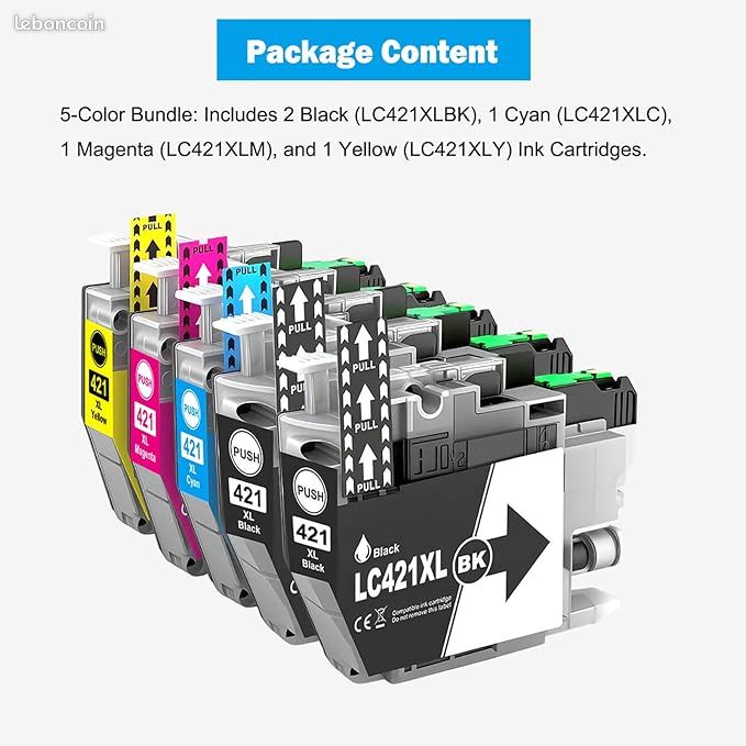 Cartouche Compatible Brother LC421XL - Pour Imprimantes DCP-J1050DW, MFC-J1010DW Etc.