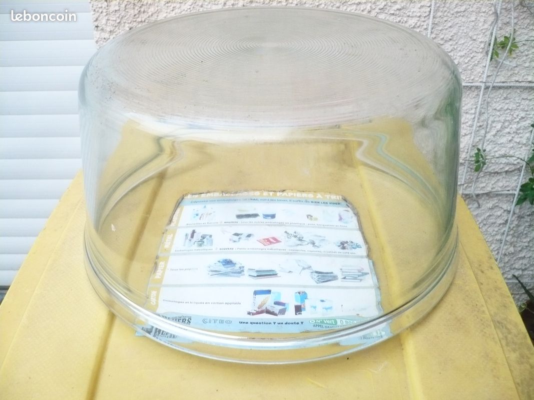 Cuve en verre épais diamètres haut 33.5 x bas 29 x hauteur 17 cm (image 2)