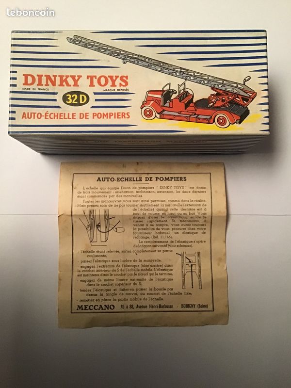 Dinky Toys Ancien Meccano Boîte Origine Pompiers Auto Échelle