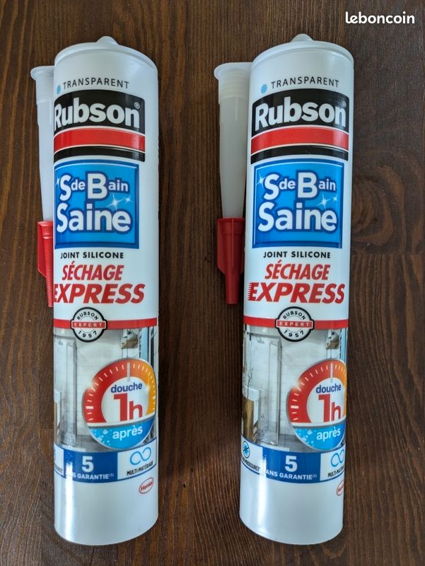 Lot 2 tubes joints silicone Transparent RUBSON (image 1)