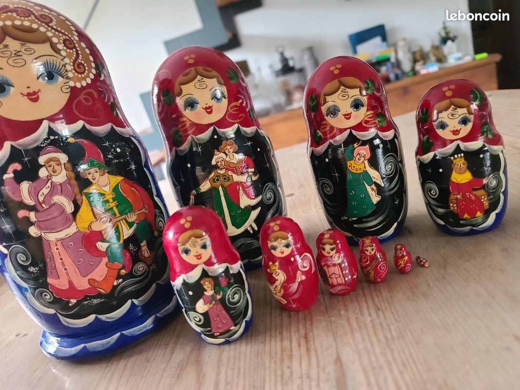 5x Lovely Matryoshka Decors Poupées gigognes russes traditionnelles 5x Lovely Matryoshka Decors Poupées gigognes russes traditionnelles