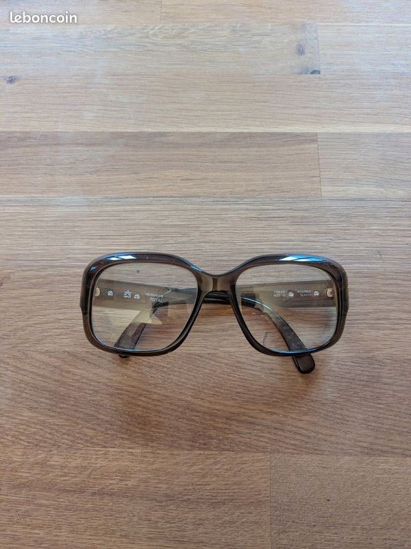 Lunettes Vintage Viennaline 1162 Brun Argent - Monture Ovale Neuve - Cadre Titane/métal/plastique