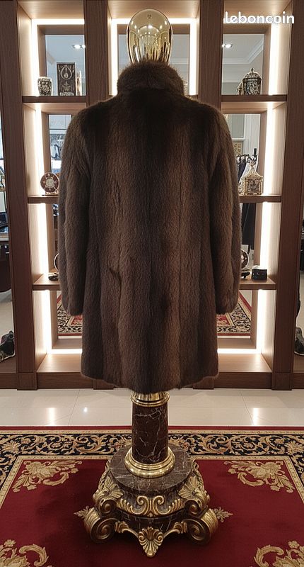 Manteau En Fourrure De Vison Véritable - Marron - Taille 40 - Occasion Très Bon état