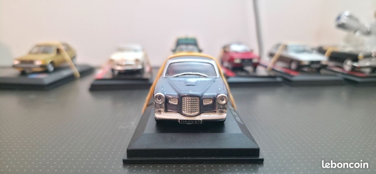 Modèle Réduit Facel Vega 1955 Hachette échelle 1/24 - État Vitrine, Manque 2 Pièces