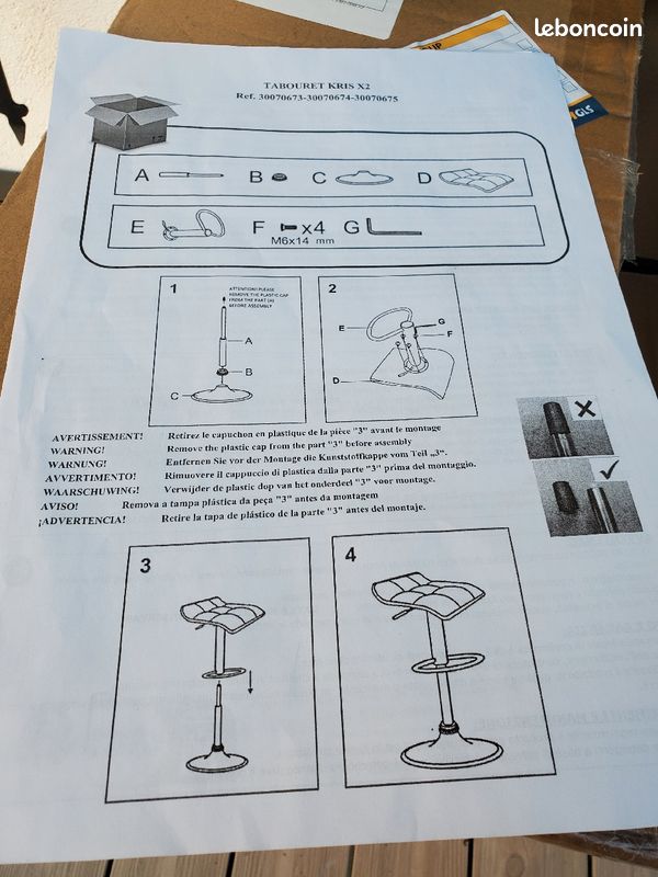 Tabouret de bar Kris x2 (image 2)